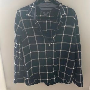 Tommy Hilfiger plaid half button down